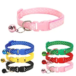 Multicolor Nylon Adjustable Cat Collar Small Large Cat Dog Universal Quick Separation Small Necklace Leash Bell Pet Products 240429