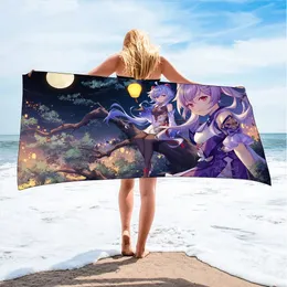 Genshin Impact Large Bath Towel Quick Dry 3D Game Kids Children Girls Beach Shawl Bath Towel for Swim Bathroom Home Unisex 240422