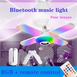 Taklampor 50W LED Musikljus fällbara RGB Bluetooth-högtalarlampa hem sovrum 85-265v fjärrdimbar smart färgglad fest