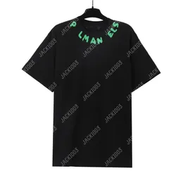 Palm Pa Tops Tops нарисованные вручную логотип Summer Loose Luxe Tees Unisex Пара T Рубашки ретро-уличная одежда негабаритная футболка Angels 2290 Oab