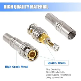 new 5pcs/10pcs BNC JR-B25 Male Solderless BNC Connector for Security Cctv Camera System Wired Cctv Camera Security System Kitfor Wired CCTV