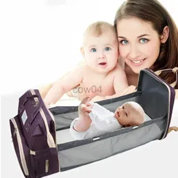 Bezi Çantaları Büyük kapasiteli açık moda katlanabilir beşik yüksek kaliteli mumya çantası yükseltilmiş güneşlik anne ve bebek çantası D240429