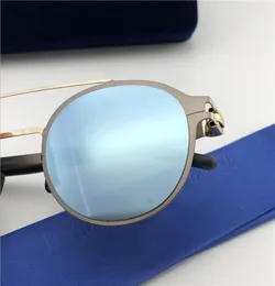 Wholesunglasses ultralight frame without screws MKT CROSBY round frame flap top men brand designer sunglasses coating mirror 8956308