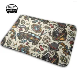 Halılar Mafya Deseni 3D Yumuşak Slip Slip Mat Halı Halı Yastığı 1920'ler 1930'lar Amerika American Car Casino Karakter Cherry Chicago