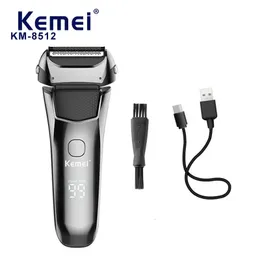 Kemei Electric Razor Waterproof Foil Shaver Wet and Dry Shave Grooming Beard Trimmer for Men 240420