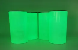Sublimation dritta bottiglia luminosa da 20 once di cilindri nel cilindro in acciaio scuro in acciaio inossidabile thermos fluorescenza bianco bianco hea9207493