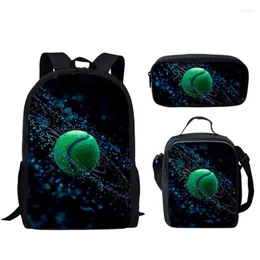 Backpack Trendy Creative Novel Funnis Tennis Ball 3D Print 3pcs/Set Pupil Schools Bags Laptop Daypack Lunchbag Bleistift Koffer