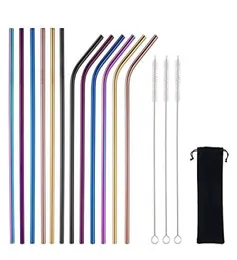 6215mm 304 Stainst Straw Straw Straw Struke Straws Colorful Metal Straw Cleaning Brick Home Party Bar Drinking Too9922807