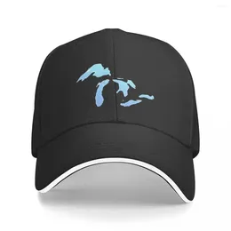 Beralar Great Lakes Unisex Caps Açık Kamyoncu Beyzbol Kapağı Snapback Nefes Alabilir Şapka Özelleştirilebilir Polikromatik Şapkalar