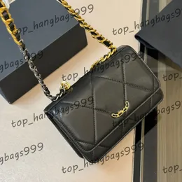 Womens Lambskin Wallet With Gold Silver Chain Bags WOC Crossbody Shoulder Purse Card Holder Multi Pochette Fany Pack Waist Chest Pocket 4 Colors 19x12CM