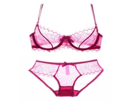 Sexy Bra And Panty Sets See Through bra transparent Underwear Set For Women Embroidery Lace Bra Lacy Temptation lingerie C181116011837882