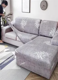ソファリビングルーム用の2 PCS弾性カバーl形状のソファカバーケースChaise longue Couch SlipCover Corner Sofa Cover Stretch2012222070946