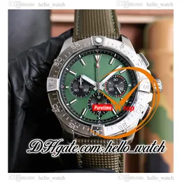 Nowy B01 44mm AB0147101L1X1 Chronograf Męskie Markery zegarków Zielone wybieranie stalowa obudowa zielony nylon/skórzane zegarki Hellowatch C132C1