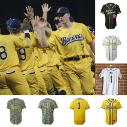 Jam Savannah Banana Baseball Jersey مخصصة أي اسم رقم رجالي مزيج للسيدات الشباب S-XXXL