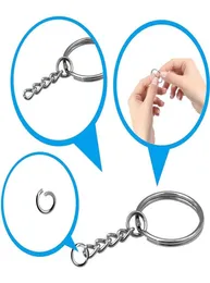 200 sztuk oddzielnego kluczowego pierścienia z łańcuchem i skokiem w luzem odpowiednich dla rzemiosła DIY 1 cala 306Q2721308