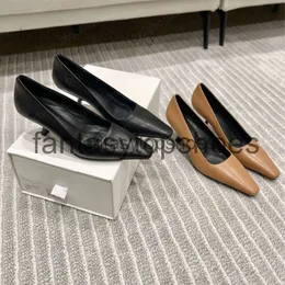 The Row Designer TR Buty Buty marka damska wysokie obcasy klasyczny moda spiczaste palce biurowe przyjęcie kariery czarny nagi skórzany kod obiadowy butów rozmiar 35-40 ZVCF