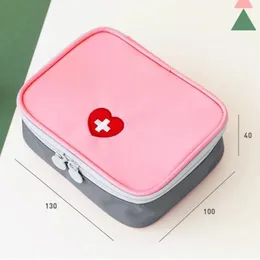 Bolsa de primeiros socorros de primeiros socorros ao ar livre Viagem em casa acampamento portátil mini -rosa bolsa médica bolsas de armazenamento de comprimidos de armazenamento kits de sobrevivência de emergência