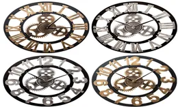 Duvar Saatleri Antik Stil Saati Ahşap Dişli Dekoratif Horloge Kişilik Roman Oturma Odası Sabit Yaratıcı 4349163
