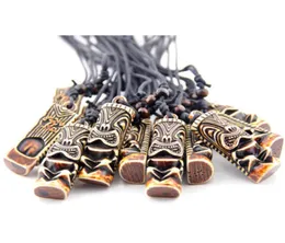 Лот 12шт прохладный подвесной ожерелье Tiki Totem Регулируемая