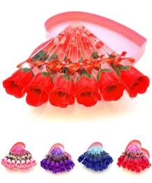 5pcs 어머니의 날 선생자 039S의 날 선물 비누로 장미 꽃 향기 꽃 꽃잎 선물 상자 valentines8603917