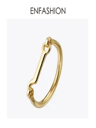 Fashion Punk Hooked Cuff Armband Rose Gold Color rostfritt stål armband armband för kvinnor armbanden smycken hel5135894
