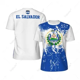 Exklusives Design El Salvador Flagge Grain 3D Printed Men für das Laufradfußball Tennis Fitness Sport Jersey Mesh Short T-Shirt 240426