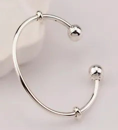 Dorapang 100925 Sterling Silver Original Moments Open Silver Bangle Logo Caps Fit Pan Fomen Basic Bracelets DIY Jewelry5455601