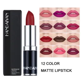 أحمر الشفاه Handaiyan Matte Velvet 3G أحمر الشفاه الأحمر طويل الماكياج امرأة Matt Lip Stick8053637