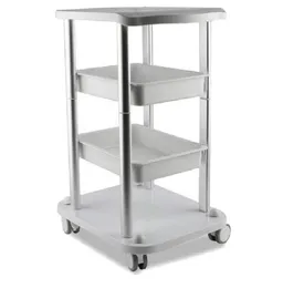 Ansiktsvagn Nagel Salon Beauty Salon Cart 2 Lager Tray Sliver Color Al Frame With White Abs Wheels Elitzia ETTRO5S3035756