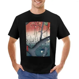 Tops da uomo Utagawa Hiroshige Il giardino di prugne al santuario di Kameido Maglietta anime MENS FUNICA