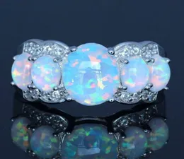 Fashion Simple Five Opal Rings for Women Euramerican Creative Engagement Rings Women Wedding Party Jewelry Gifts bague femme5263710