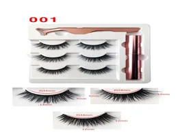 Epacket New 5in1 Magnetiska falska ögonfransar Set 3D Mink False Eyelashes Magnetiska ögonfransmagnetiska flytande eyeliner och Twezer5800412