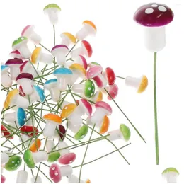 Dekoratif Çiçek Çelenkler 80 PCS Sahte Mantar Oyuncak Bahçe Modeli Tinik Figürinler Mini Mantarlar Heykel Dekor Peri Bonsai Süs Damlası Dhbnz