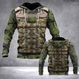 Men's Hoodies Hoodie 3d Print Army Camouflage Hoodis For Men Casual Soldier Uniform Oversized Sweatshirts Veterans Pullovers Tops