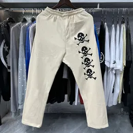 Designer calças calças Eur Tamanho Homem Hip Hop Unissex Skull Print Joggers Drawstring Street Wear Trouspers Pics reais