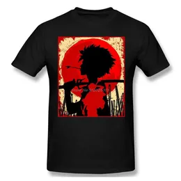 Mäns T-shirts High Quty Men Samurai Champloo Funny Anime Manga Black T-shirt Samurai Sunset Mugen Pure Cotton Ts Harajuku Daily Life T240425