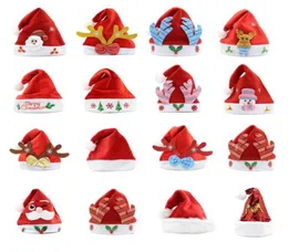 2022 Julhatt mjuk plysch Santa Red Accessories Decorations Holiday Party Gift Nyårsteckningar Nonwoven Tyg Vuxen Kid CH7824465