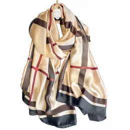 180*90 cm großer Seidensatin -Schal Hijab Frauen Print Frühlingsschalte weibliche Hand Foulard Pashmina Reise Echarpe 240425