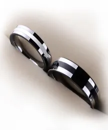 Novo anel de anel de anel de anel em preto e branco de Black and White Ringtungsten para homens e mulheres J1907158562655