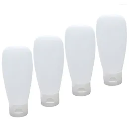 Speicherflaschen 4pcs Reisequetschflasche Toilettenartikel Tube Silikon nachfüllbare tragbare Behälter 100 ml