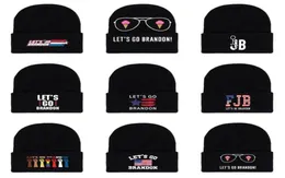 Let039s Go Brandon Black Knited Beanie Hat Cap para homens e mulheres Autumn e Winter Sports Caps9389894