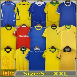 1998 Brazl Retro -Shirt Ronaldo Soccer Trikot Retro Man Kids Kit 1994 2002 Romario Kaka Ronaldinho Rivaldo Maillot de Futol R.Carlos Brazii Brazilian Football -Hemds