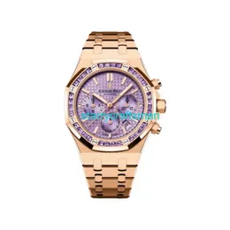 Роскошные часы APS Factory Audemar Pigue Royal Oak 26319OR AY.1256OR.01 Хронограф Аметист Диал Стрих