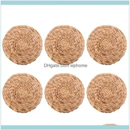 MATS decoração AESSORIAS COZINHA BARRO DE DINAGEM HOME HOMENDMATS PADS 6 PACOLA PACODADE ROUNTE ÁGUA HACIMTH PLATEMAT Qualidade tecida Wicker Tab23327802