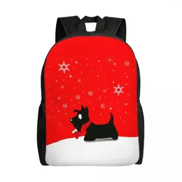Sırt çantası Tatil Scottie Köpek Erkekler İçin Sırt Çantaları Kadınlar Su Geçirmez Kolej Okulu İskoç Terrier Çanta Baskı Kitap Çantaları