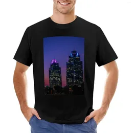 Herren-Tanktops Zwei Bürotürme im Dawn T-Shirt Übergroße T-Shirts Ästhetische Kleidung schlank für Männer