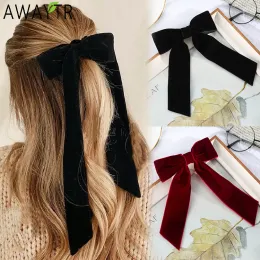 50pcs/Los Vintage große große große Samt Bogen Haarnadeln Barrettes für Frauen Mädchen Hochzeit Langes Band koreanische Haare Haargrip Haarzubehör Accessoires