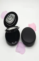 Black Plastic PowderBlush Jar With Mirror Aluminium Tray Empty Portable Cosmetic Box Flip Lid Packaging Container F201728289029459