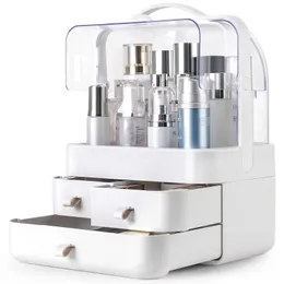 Organizador de cosméticos Caixa de armazenamento cosmético de grande capacidade Caixa de banheiro da gaveta de maquiagem de desktop Organizador de luxo SONS SONOS DE PECIMENTO DE LUZO