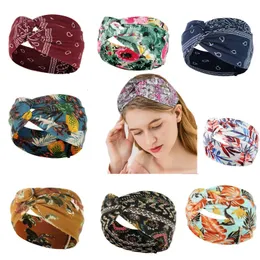 Fashion Women Broadside Cross Heads Bands Bohémien Turban Bandage Bandage Accessori Sports Yoga Pesta 20pcs/Lotto 240416